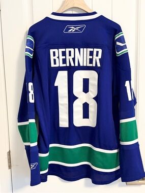 Authentic Reebok Vancouver Canucks Steve Bernier Blue Orca Jersey Size Large